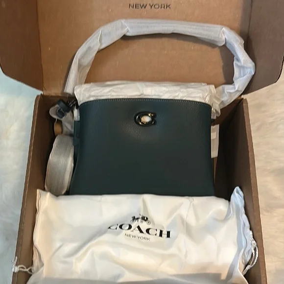 Coach Willow Teal Leather Shoulder/Crossbody Bag - Picture 1 of 1